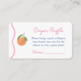 ホットピンクスクワイグルシトラス赤ちゃんシャワーおむつラッフル エンクロージャーカード