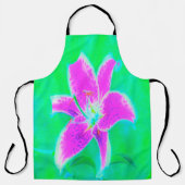 ホットピンクスターガーザーリリオンターコイズとグリーン エプロン (正面)