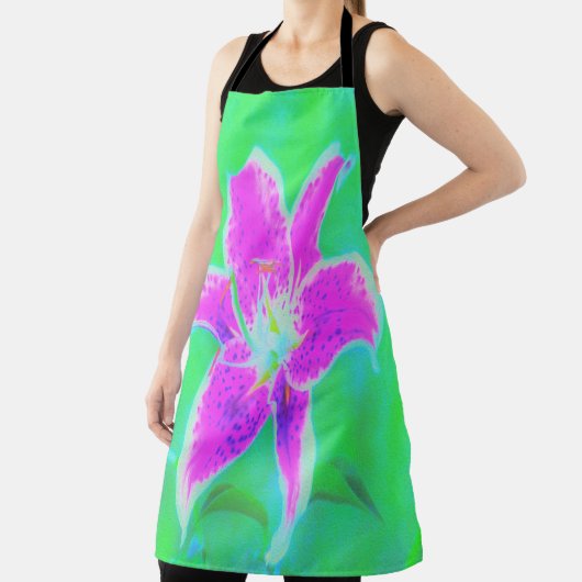 ホットピンクスターガーザーリリオンターコイズとグリーン エプロン (インサイチュ)