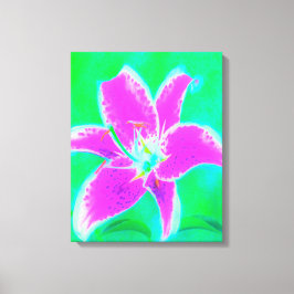 ホットピンクスターガーザーリリオンターコイズとグリーン キャンバスプリント