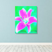 ホットピンクスターガーザーリリオンターコイズとグリーン キャンバスプリント (インサイチュ (ウッドフロア))