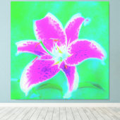 ホットピンクスターガーザーリリオンターコイズとグリーン キャンバスプリント (インサイチュ (ウッドフロア))