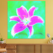 ホットピンクスターガーザーリリオンターコイズとグリーン キャンバスプリント (インサイチュ (リビング))