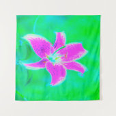 ホットピンクスターガーザーリリオンターコイズとグリーン タペストリー (正面(横))