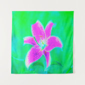 ホットピンクスターガーザーリリオンターコイズとグリーン タペストリー (正面)