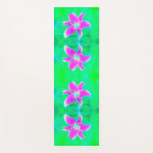 ホットピンクスターガーザーリリオンターコイズとグリーン ヨガマット (正面)