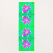 ホットピンクスターガーザーリリオンターコイズとグリーン ヨガマット (裏面)