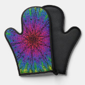 ホットピンクスターバストオーブンミットとポットホルダー 鍋つかみ (正面/裏面)