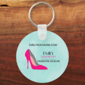 ホットピンクスティレット高ヒールシューシックなビジネス キーホルダー (正面)