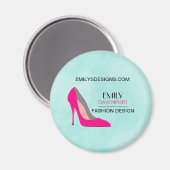 ホットピンクスティレット高ヒールシューシックなビジネス マグネット (正面/裏面)