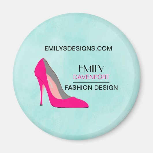 ホットピンクスティレット高ヒールシューシックなビジネス マグネット (正面)