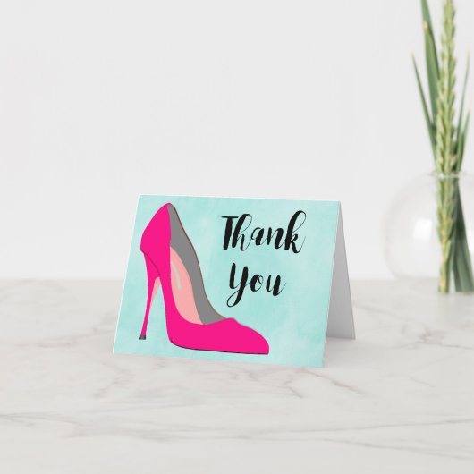 ホットピンクスティレット高ヒールシューシックサンキューサンキュー サンキューカード (正面)
