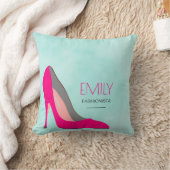 ホットピンクスティレット高ヒールシューシックファッショニスタ クッション (ブランケット)