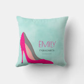 ホットピンクスティレット高ヒールシューシックファッショニスタ クッション (裏面)