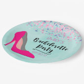 ホットピンクスティレット高ヒールバチェロレッテ ペーパープレート (アングル)