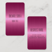 ホットピンクステンレス鋼メタル 名刺 (正面/裏面)