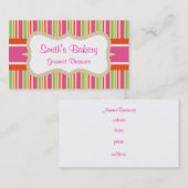 ホットピンクストライプのの名刺 名刺 (正面/裏面)