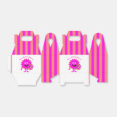ホットピンクストライプの女の子リトルモンスターガール誕生日3 フェイバーボックス (折り畳みなし)