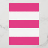 ホットピンクストライプ誕生日フォイル招待状 箔招待状 (裏面)