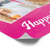 ホットピンクスパークルガールズフォトバースデーパーティー ポスター (角)