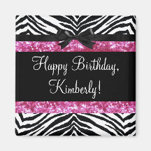 ホットピンクスパークルゼブラ女の子らしい女の子ズ