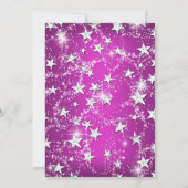 ホットピンクスパークルティアラスターズキンセアニェラ 招待状 (裏面)