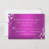 ホットピンクスパークルティアラ&スターズキンセアニェラRSVP 出欠カード (裏面)