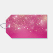 ホットピンクスパークルフォトコラージュガールズ誕生日 ギフトタグ (裏面横)