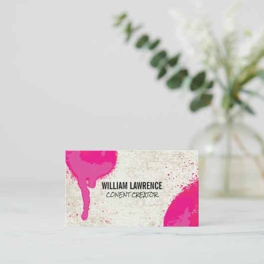 ホットピンクスプレー絵を描 | グランギーの背芸術的景 名刺 (スタンド正面)