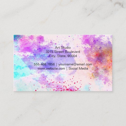 ホットピンクスプレー絵を描 | 背芸術的景 名刺 (裏面)