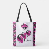 ホットピンクスポーツバレーボールのスター | DIY文字 トートバッグ (裏面)