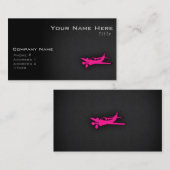 ホットピンクスモール飛行機 名刺 (正面/裏面)