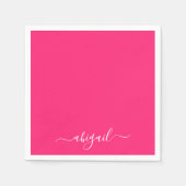 ホットピンクスワッシュスクリプトカクテル スタンダードカクテルナプキン (正面)