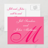 ホットピンクセーブ・ザ・デート案内はがき 案内ポストカード (正面/裏面)