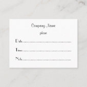 ホットピンクゼブラアポイントメントカード 予約カード (裏面)