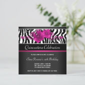 ホットピンクゼブラキンセアニェラ招待状 招待状 (スタンド正面)