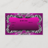 ホットピンクゼブラシルバーダイヤモンドハート エレガント 名刺 (裏面)