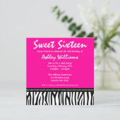 ホットピンクゼブラスイート16 招待状 (スタンド正面)