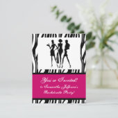 ホットピンクゼブラパーティの招待状 招待状 (スタンド正面)