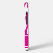 ホットピンクゼブラプリント、モノグラム Case-Mate iPhoneケース (裏面 / 左)