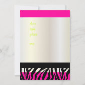 ホットピンクゼブラ卒業写真招待状 招待状 (裏面)