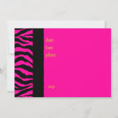 ホットピンクゼブラ卒業写真招待状 招待状 (裏面)