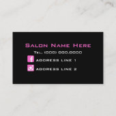 ホットピンクダイヤきらきら光るモンドのメイクアップアーティストの名刺 名刺 (裏面)