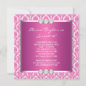 ホットピンクダマスクスウィート16パーティー 招待状 (裏面)