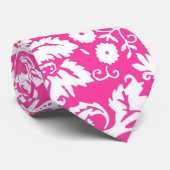 ホットピンクダマスクパターン ネクタイ (ロール)