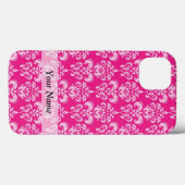 ホットピンクダマスクパターン Case-Mate iPhoneケース (裏面 (横))