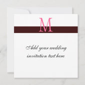 ホットピンクダマスクモノグラム結婚式招待状4 招待状 (裏面)