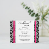 ホットピンクダマスクリハーサルディナーカード 招待状 (スタンド正面)