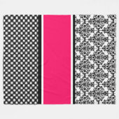 ホットピンクダマスク毛布 フリースブランケット (正面(横))