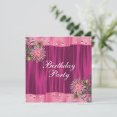 ホットピンクダリアウーマンズバースデーパーティー 招待状 (スタンド正面)